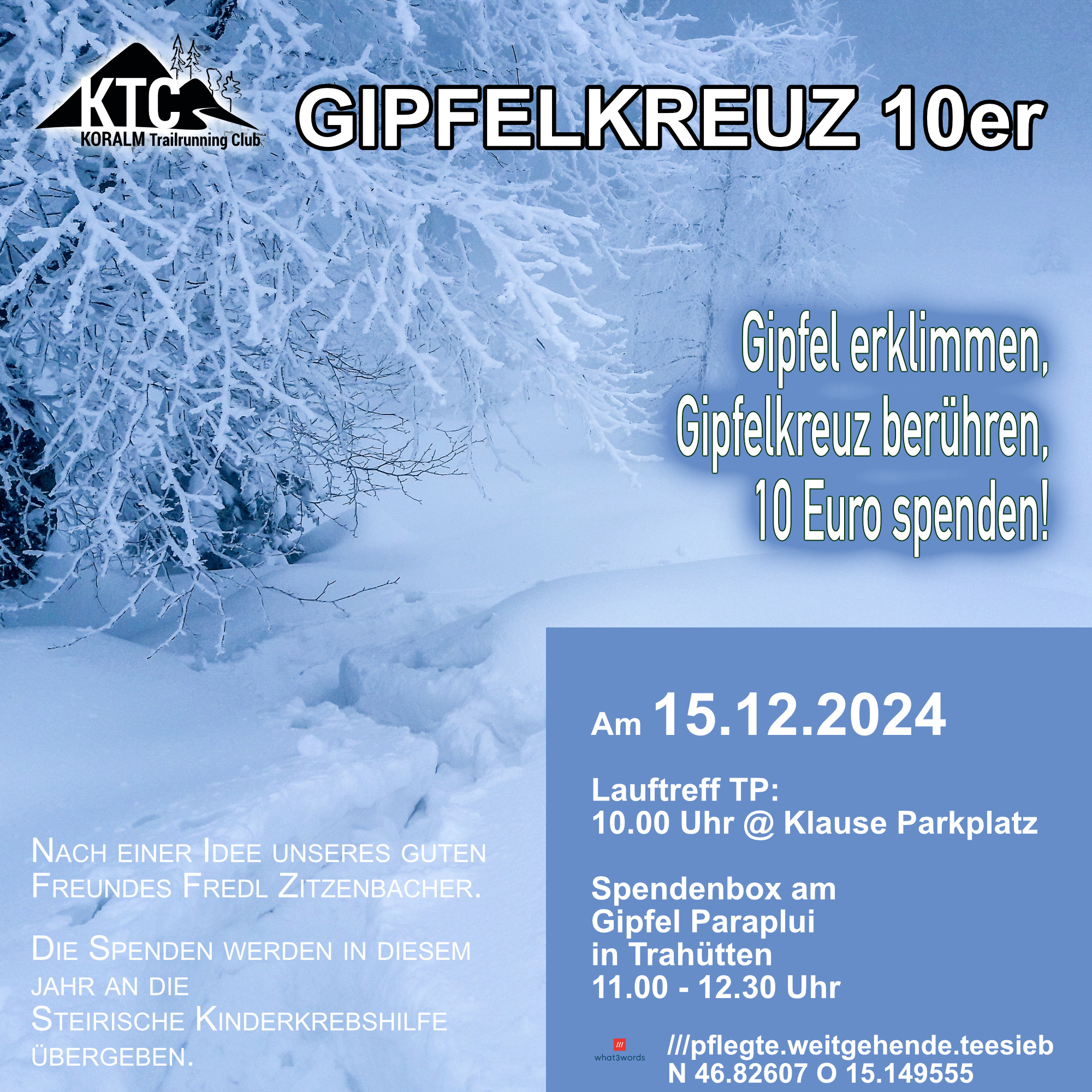 Gipfelkreuz10er für die steirische Kinderkrebshilfe